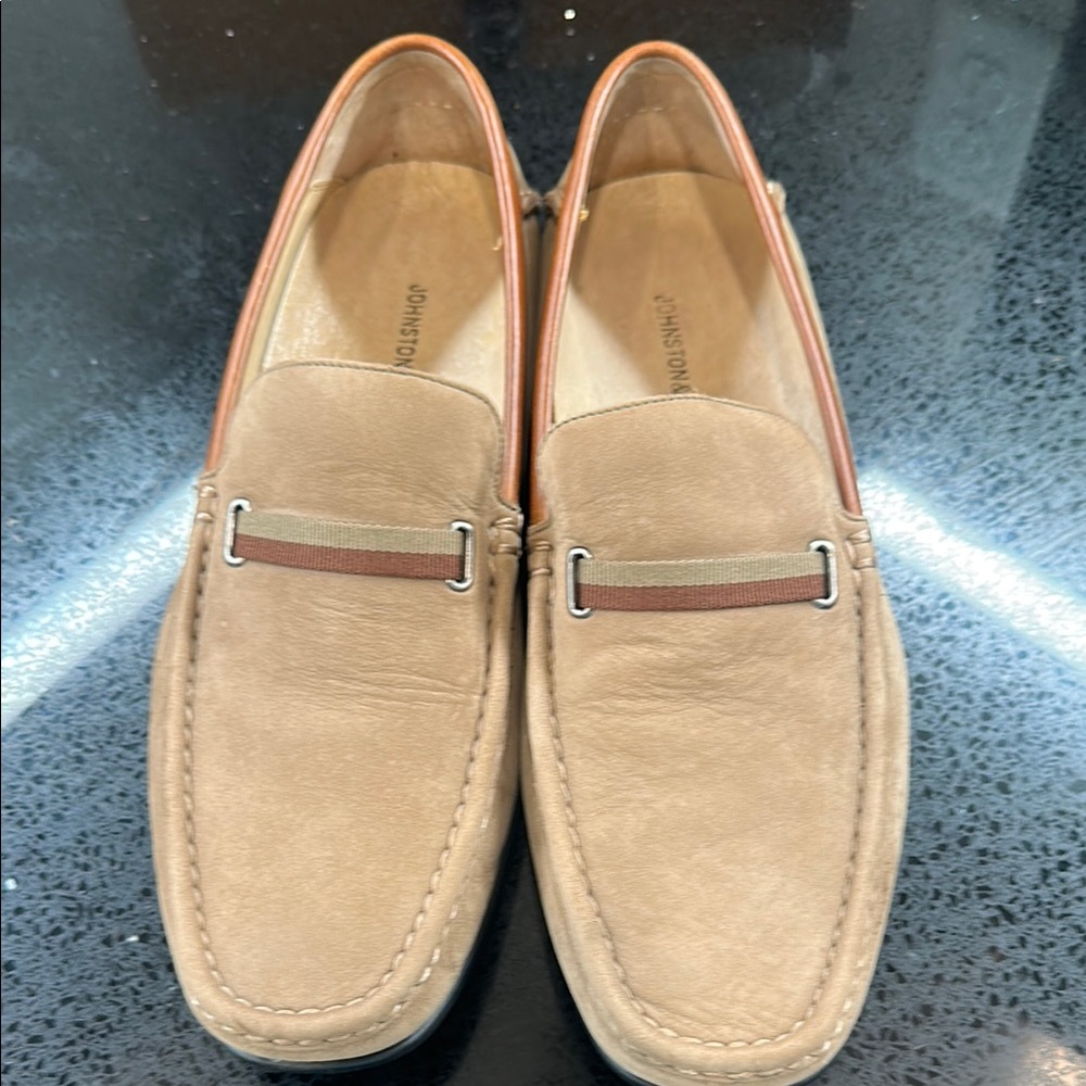 Johnston & Murphy Light Brown Leather Slip-Ons